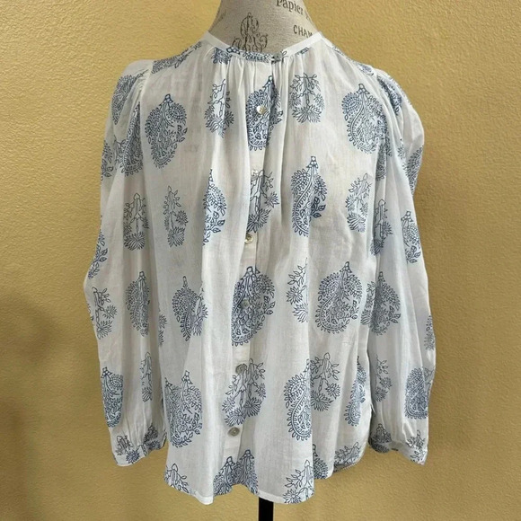 Alix Of Bohemia “Anna” Shirt In Lapis Bloom White/Blue Size Small EUC! - Picture 4 of 14